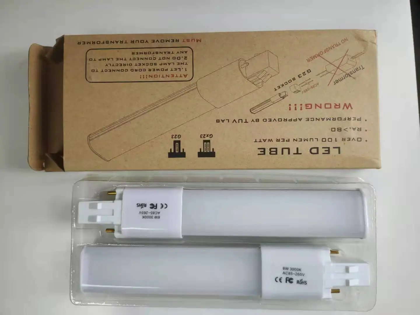  Лидер продаж партиями по 6W LED GX23 PL лампа GX23d 2-контактный база компактная люминесцентная на 13 Вт замена светодиодные лампы Рождество Световая