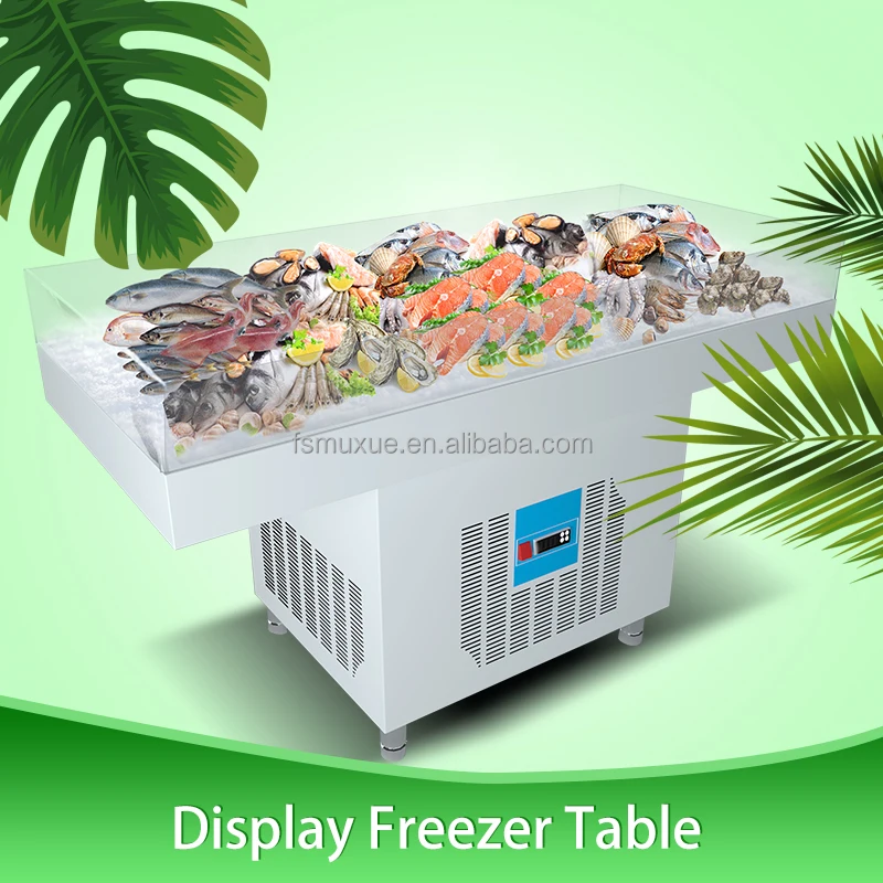 MUXUE Commercial display freezer table chest ice table   fish display case table freezer refrigerator MX-BT2000