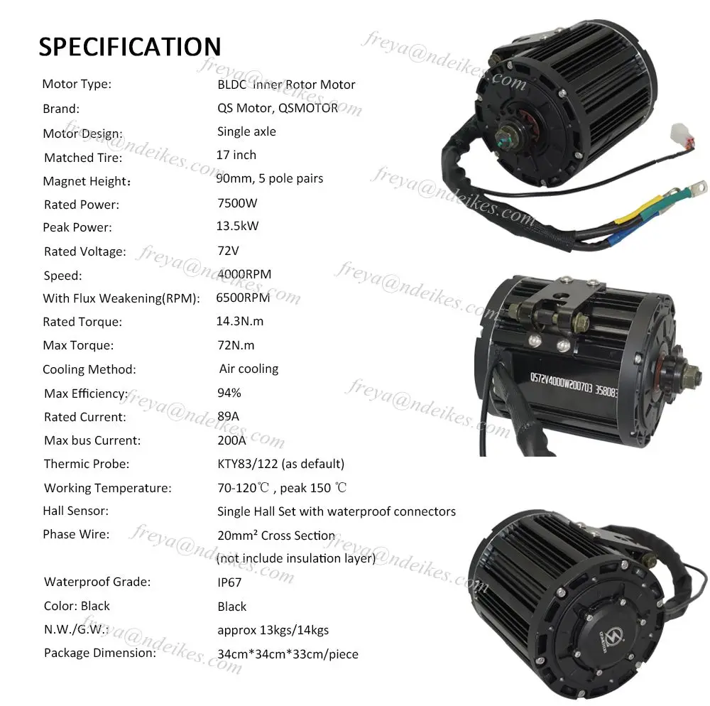 QS MOTOR 138 4000W rated 72V 100KPH 7500w continous Mid Drive Motor Power Train Kits