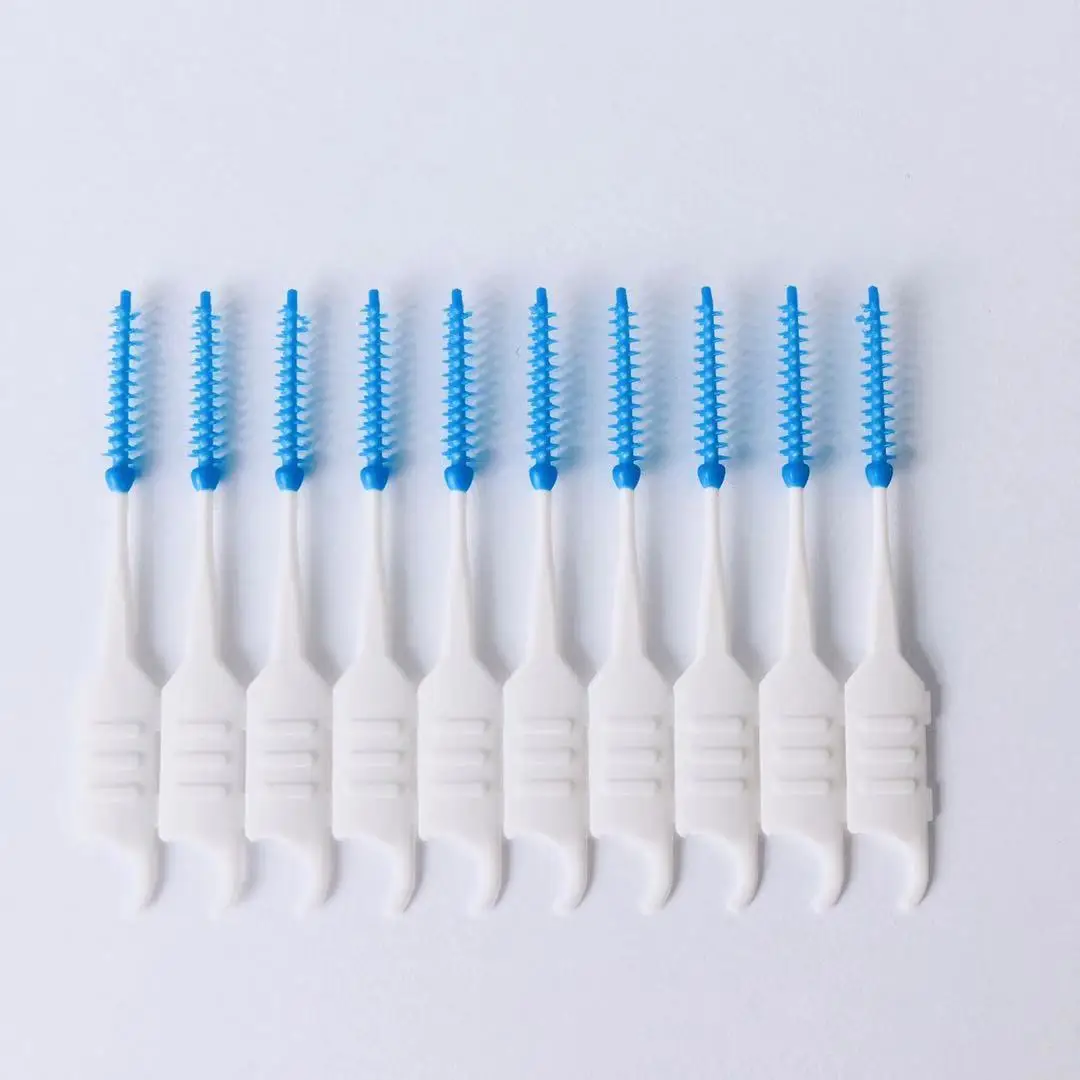 BDAC Food Grade Material I Shape Soft Silicone Oral teeth Gum Care Plastic Interdental Brush Toothpick