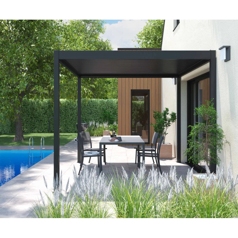Modern Garden Waterproof Aluminium Gazebos Pergola Roof Kits Outdoor Aluminum Pergola Patio Furniture
