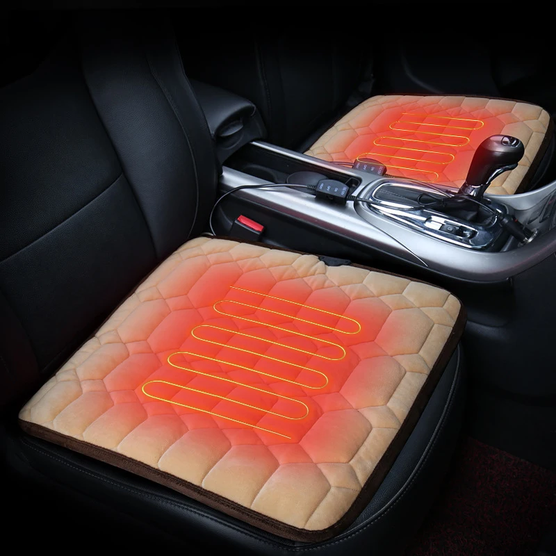 Mydays Outdoor Safety Comfortable Non-slip Car Heating Seat Cushion Cover with 3 Heat Setting