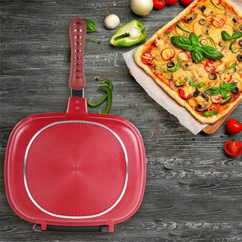 Multi-functional Double Side Frying Pan Kitchen Cookware Non-stick Cast Aluminum Grill Pan