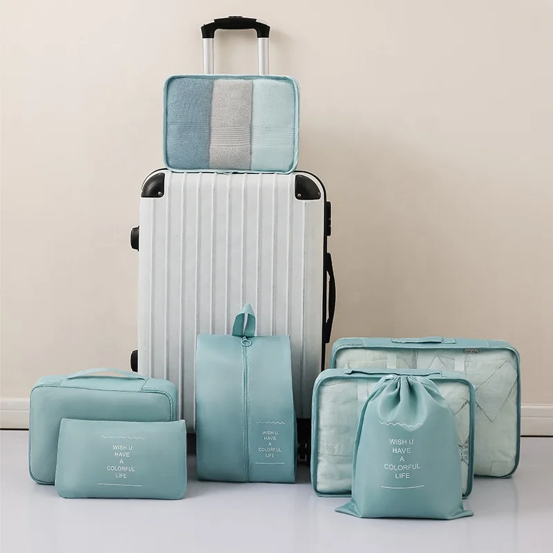 7PCS Travel Organizer Bag Set Outdoor Twill Luxury Fabric Travel Organizer Bag Set