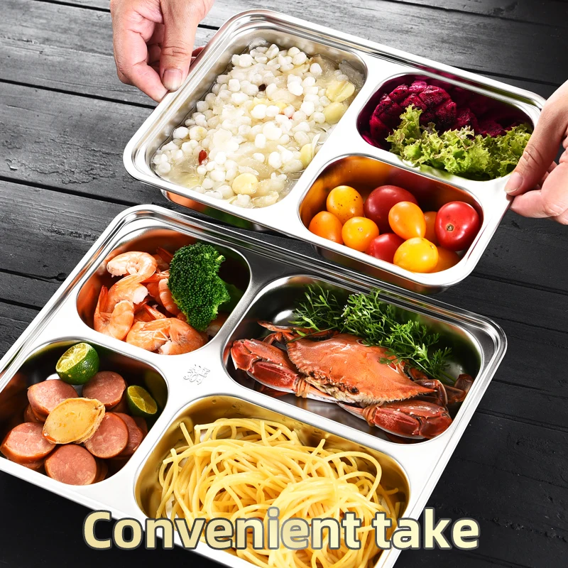 Yuedisi Wholesale 5 Compartment Tray Divided Fast Food Tray Dinner Plate With Lid For Restaurant Hotel