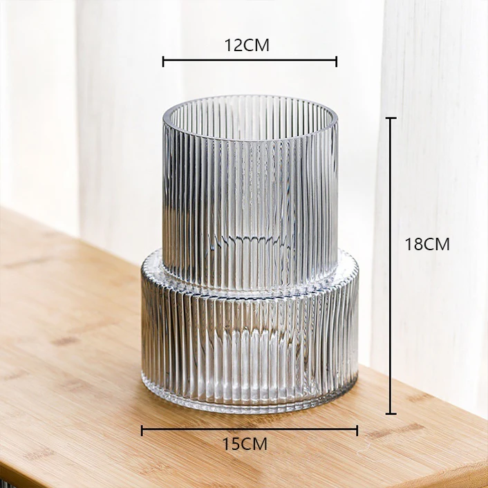 New Arrival Nordic Style Glass Vase High Quality Vintage Flower Decoration Table Vase for Home Decoration