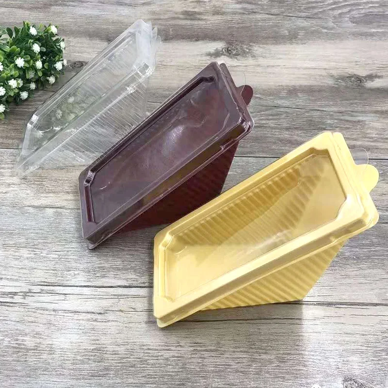 Wholesale triangle  Disposable Clear black Sandwich Packaging Boxes Plastic Sandwich Containers