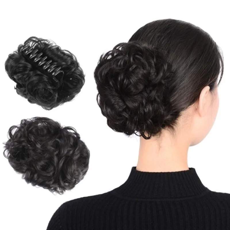 Effortless Natural Bun Hairpiece Clip Realistic Synthetic Hair Lazy Girl Donut Maker for Chic Chignon Styles
