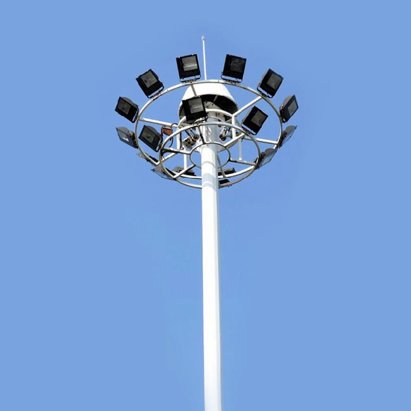 DAWN Factory Sales High Mast Light Pole 8M 10M 12M 15M 20M 25M Folding Stadium light poles for football stadiums