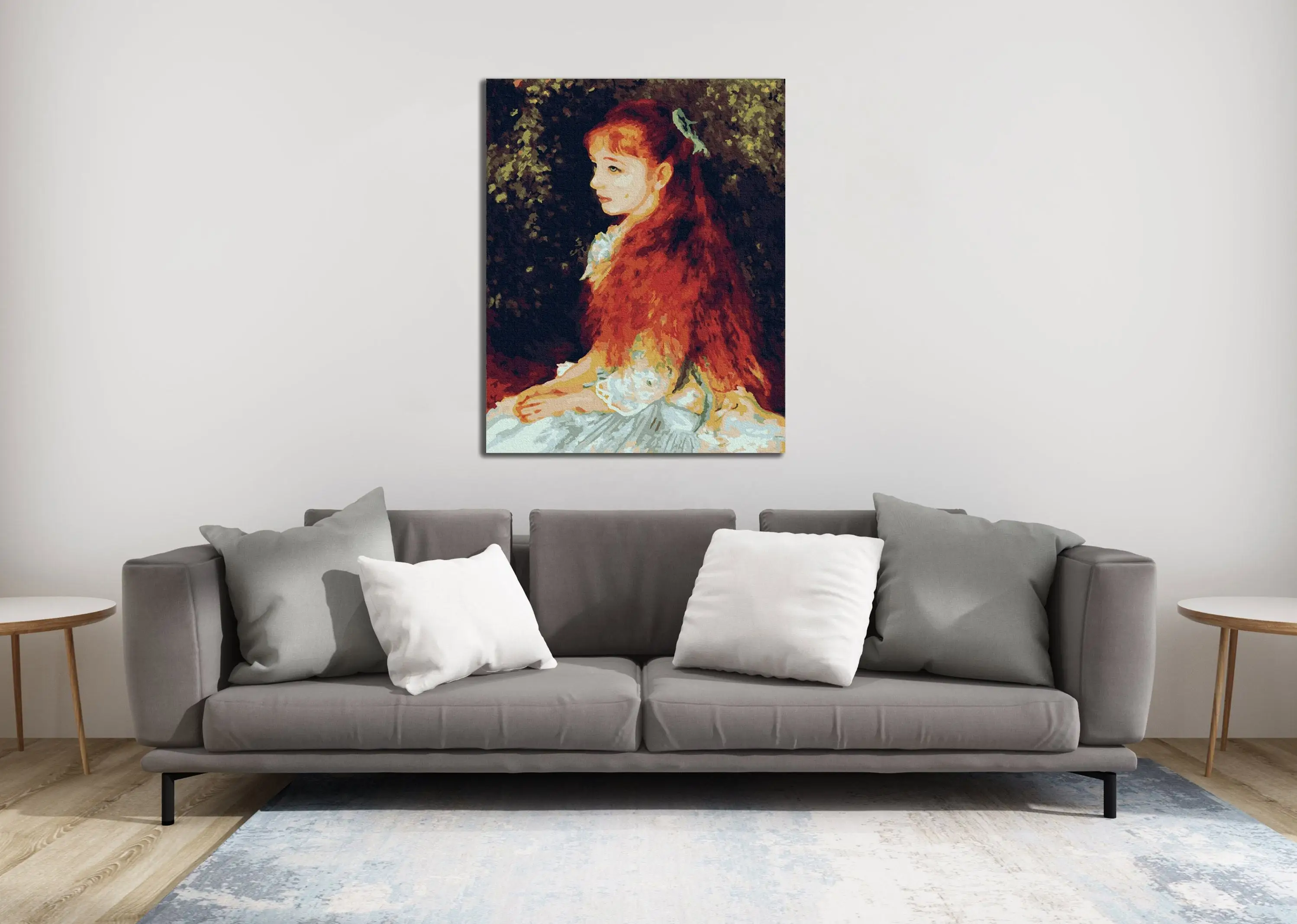 paint boy GX3262 French long-haired girl oil painting DIY adult Classical painting by numbers 40*50 figure decorative painting