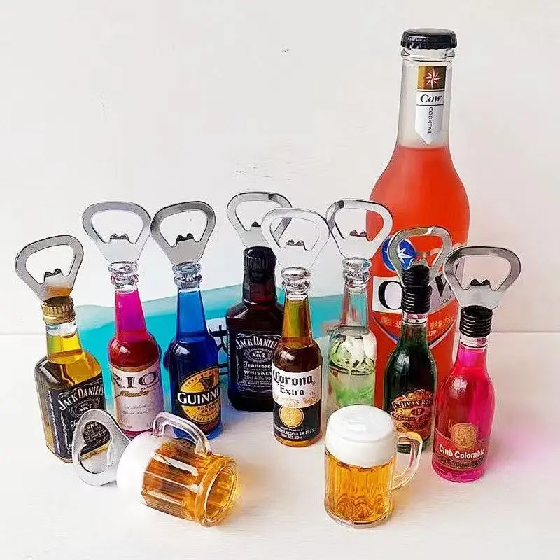 Cartoon refrigerator sticker beer bottle opener multifunctional creative magnet bottle opener home wine starter
