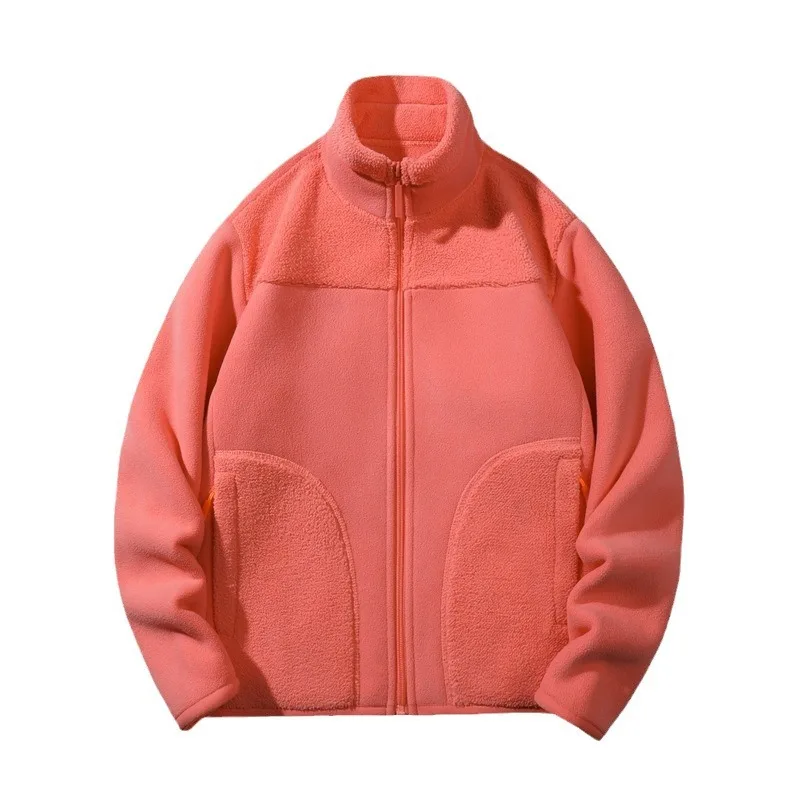 Aoyema 2023  autumn winter warm jacket coat for men and women high quality polyester sweatshirts zipper up casual clothing