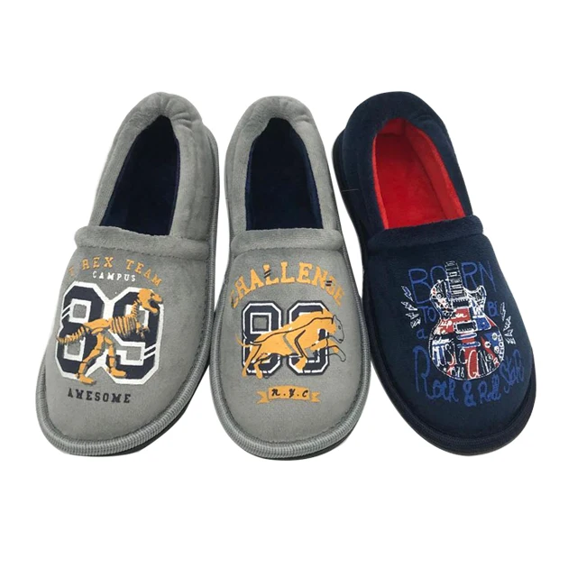 Boys bedroom  sippers Kids winter high-quality cut  indoor soft cozy plush kids slippers