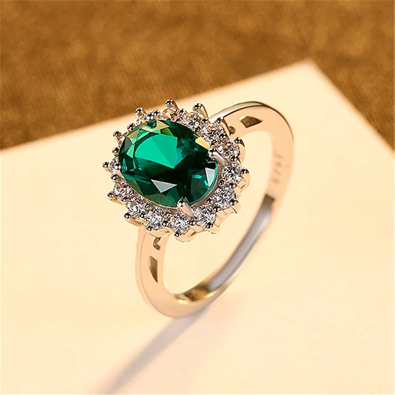 Fine Jewelry 925 Sterling Silver Cubic Zirconia Blue crystal Sapphire Stone Pendant Gemstone Ring