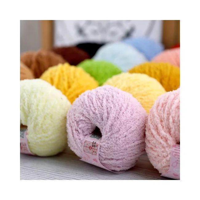 100% Polyester Space Dyed Semi-Face Fleece Fancy Yarn for Knitting and Weaving High Tenacity Yarn Crafts