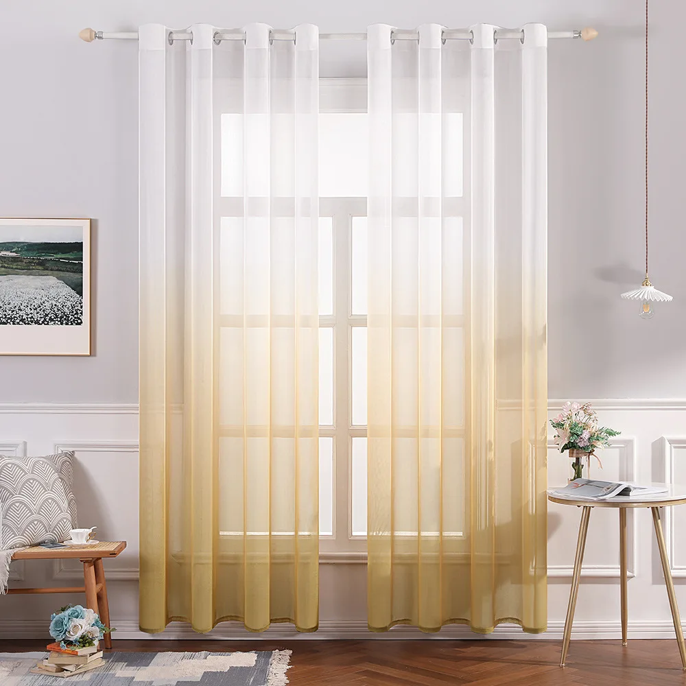 Factory Outlet Poly Cotton Burn-out Pastoral Style Window Decor tulle curtains living room curtain Curtains Panel For Hotel