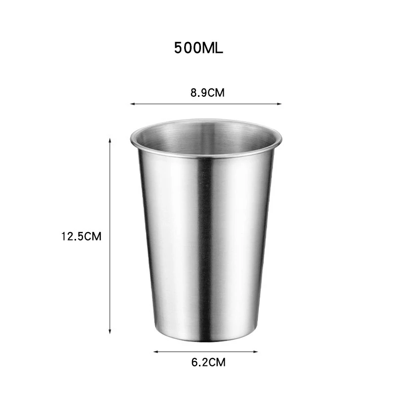 Wholesale printed logo single layer leather cover industrial style outdoor camping stainless steel coffee cup