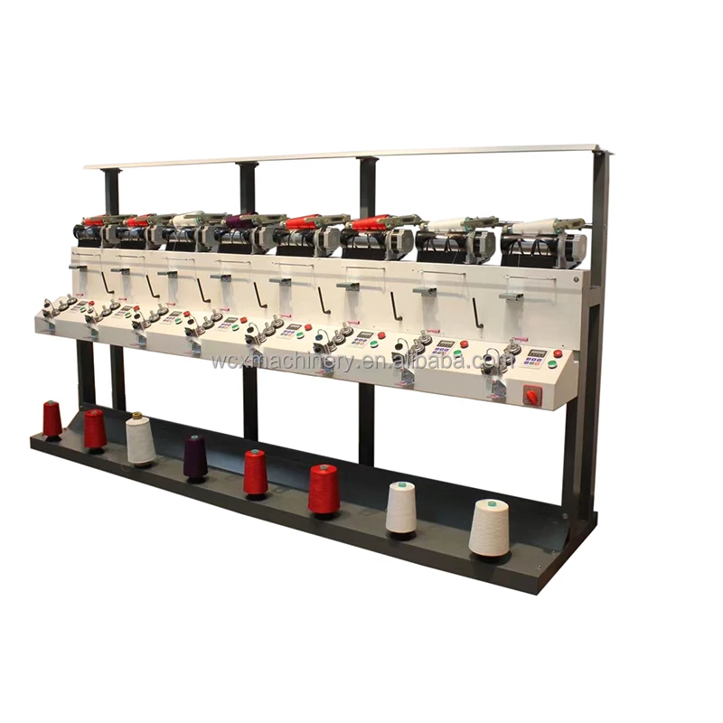 6 heads cone to cone yarn winding machine textile machinery for nylon polyester dty poy yarn rewinding machine