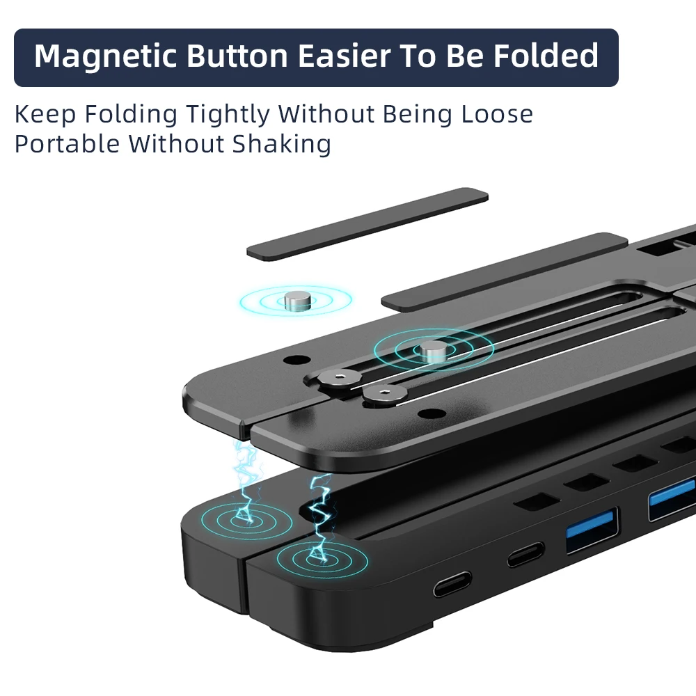 Notebook gaming metal holder dj desktop portable support foldable laptop stand usb aluminium adjustable with hub docking station