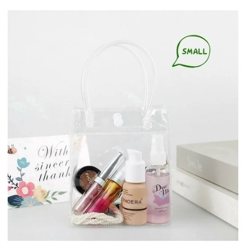 Clear Tote Waterproof Reusable PVC Clear Shopping Shoulder Handbag Environmentally Travel Storage Shoes Bag