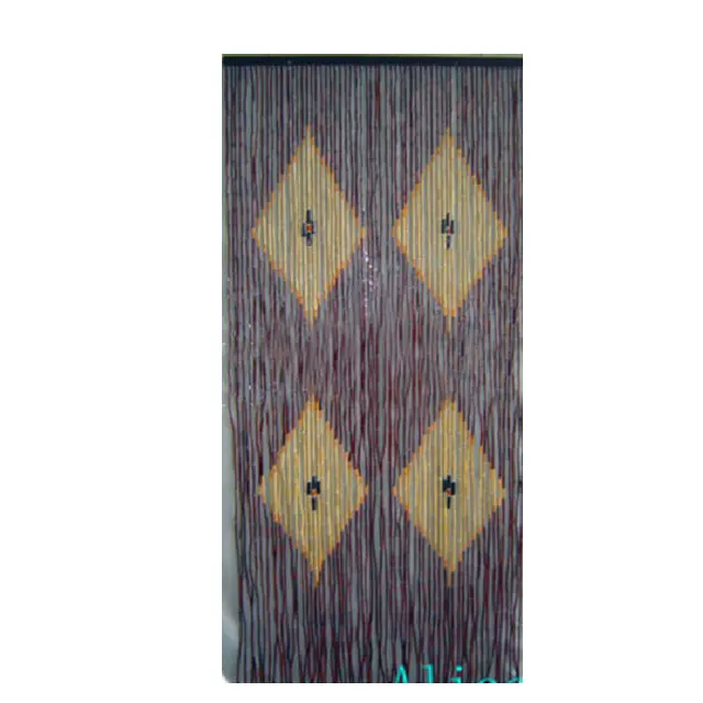 90*200cm Natural Wood Bamboo Beaded Curtain Wooden Hanging Room Divider Decorative Handmade Door Bead String Curtains Wall Panel