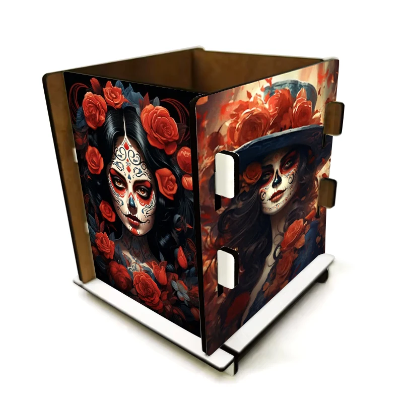 Personalized DIY Logo Wooden MDF Pencil Holder Box Sublimation Blank MDF Pen Holder