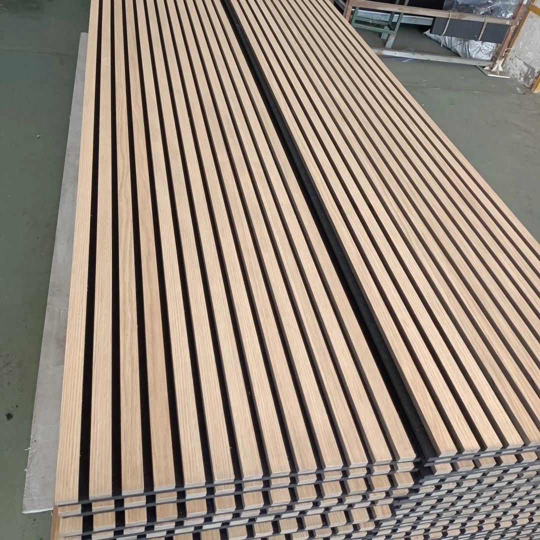 Akupanel Acoustic Panel Acoustic Slat Wood Wall Panels Polyester Fiber Acoustic Wooden Slat Panels For Office