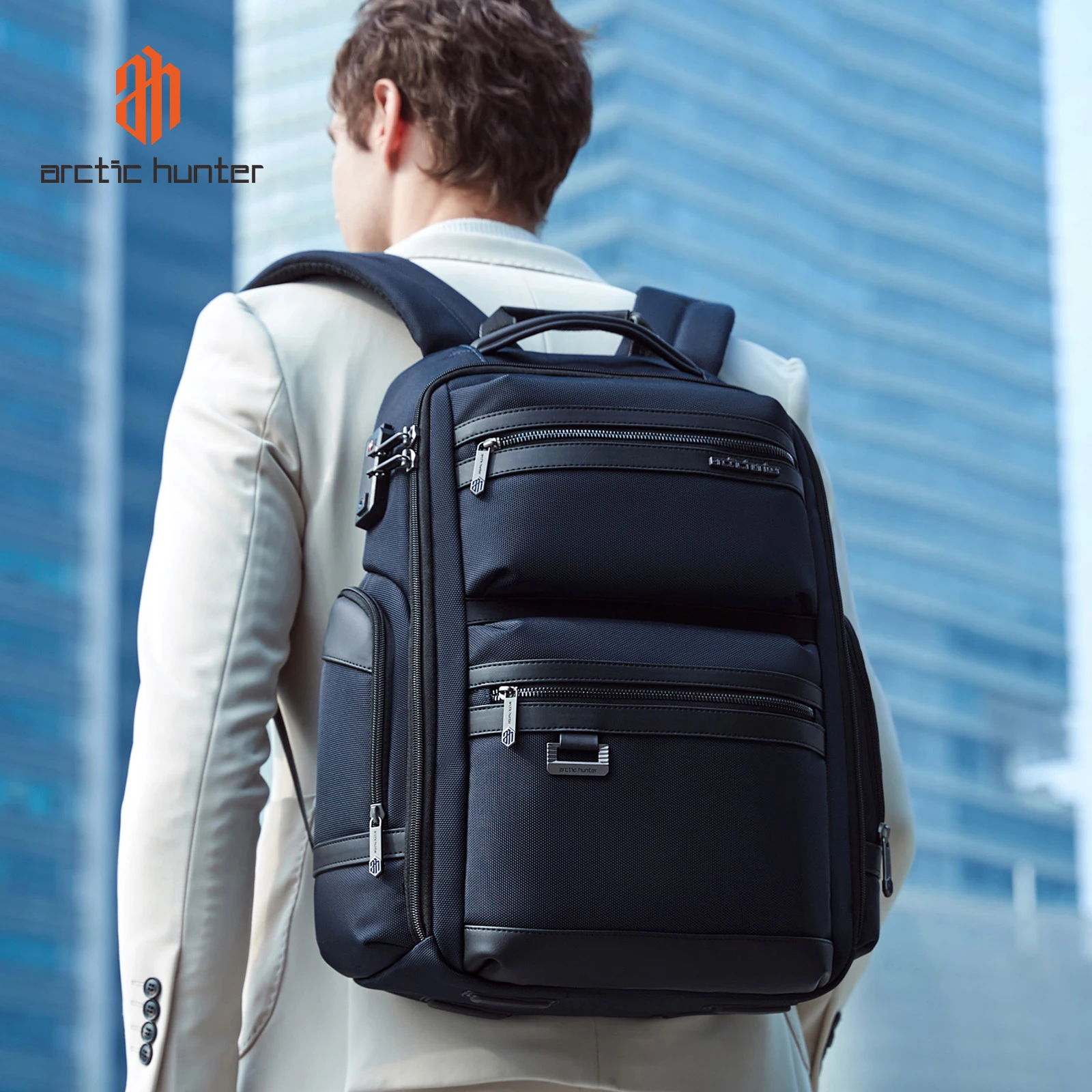 ARCTIC HUNTER New Multifunction large capacity usb raincoat backpack business travel laptop backpack bag men mochila bolsas