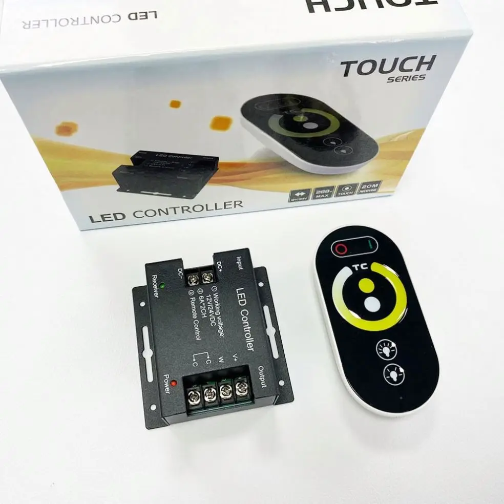 Контроллер светодиодной полосы света 6 клавиш Сенсорный Радиочастотный пульт дистанционного управления PWM затемнения 12 В 24 CCT RGB светодиодный контроллер для ленты