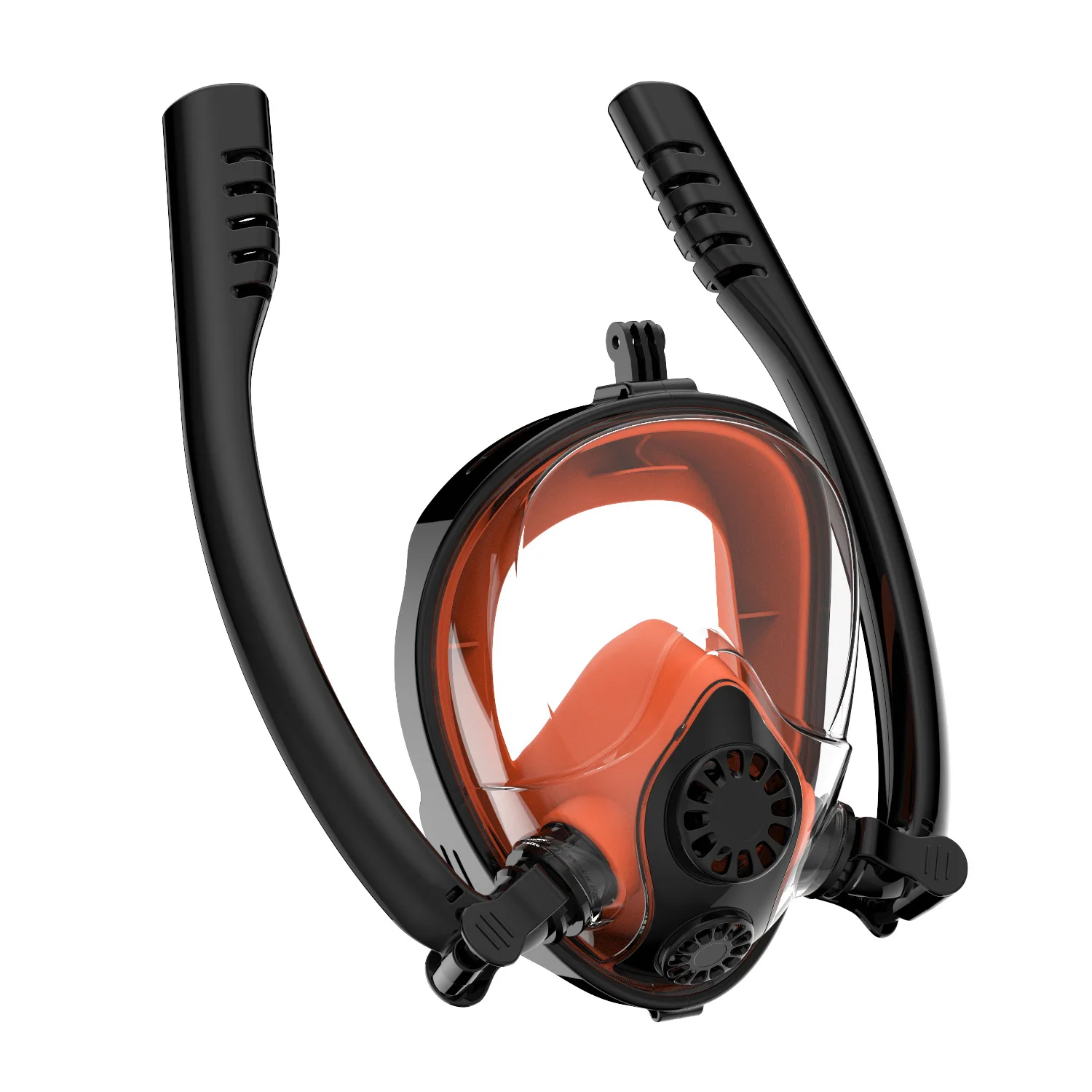 Cheap Snorkel Full Face Two Tubes Diver Mask with Oxygen Tank Pump