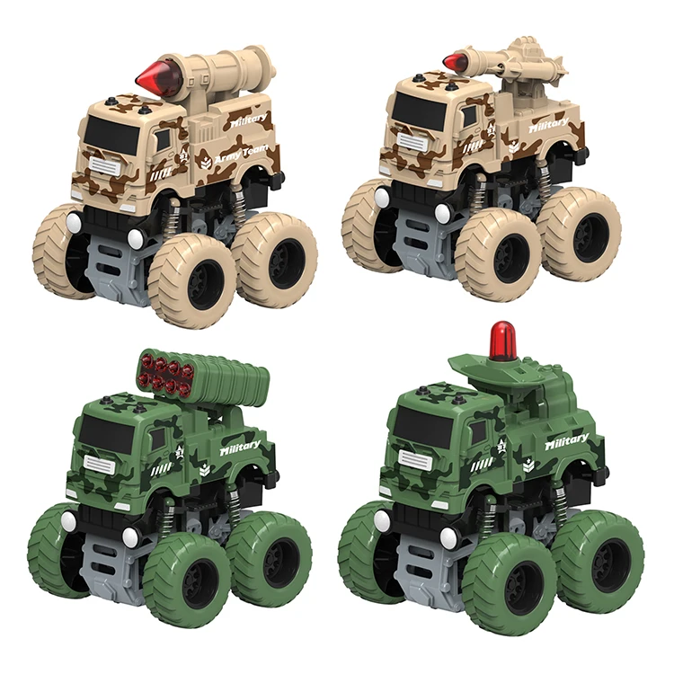 Big wheel friction toy vehicle inertial military vehicles  army missile rocket transport car 12pcs Set Collection Toys For Child