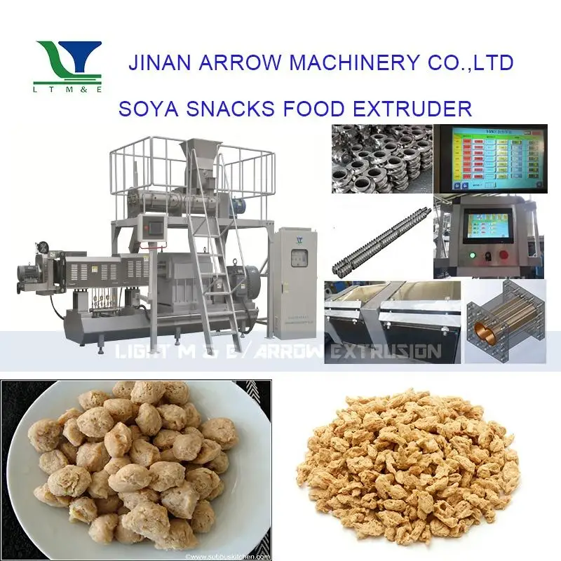 tvp textured soy bean protein curls machines Soya protein machine process line (300-500kg/h)