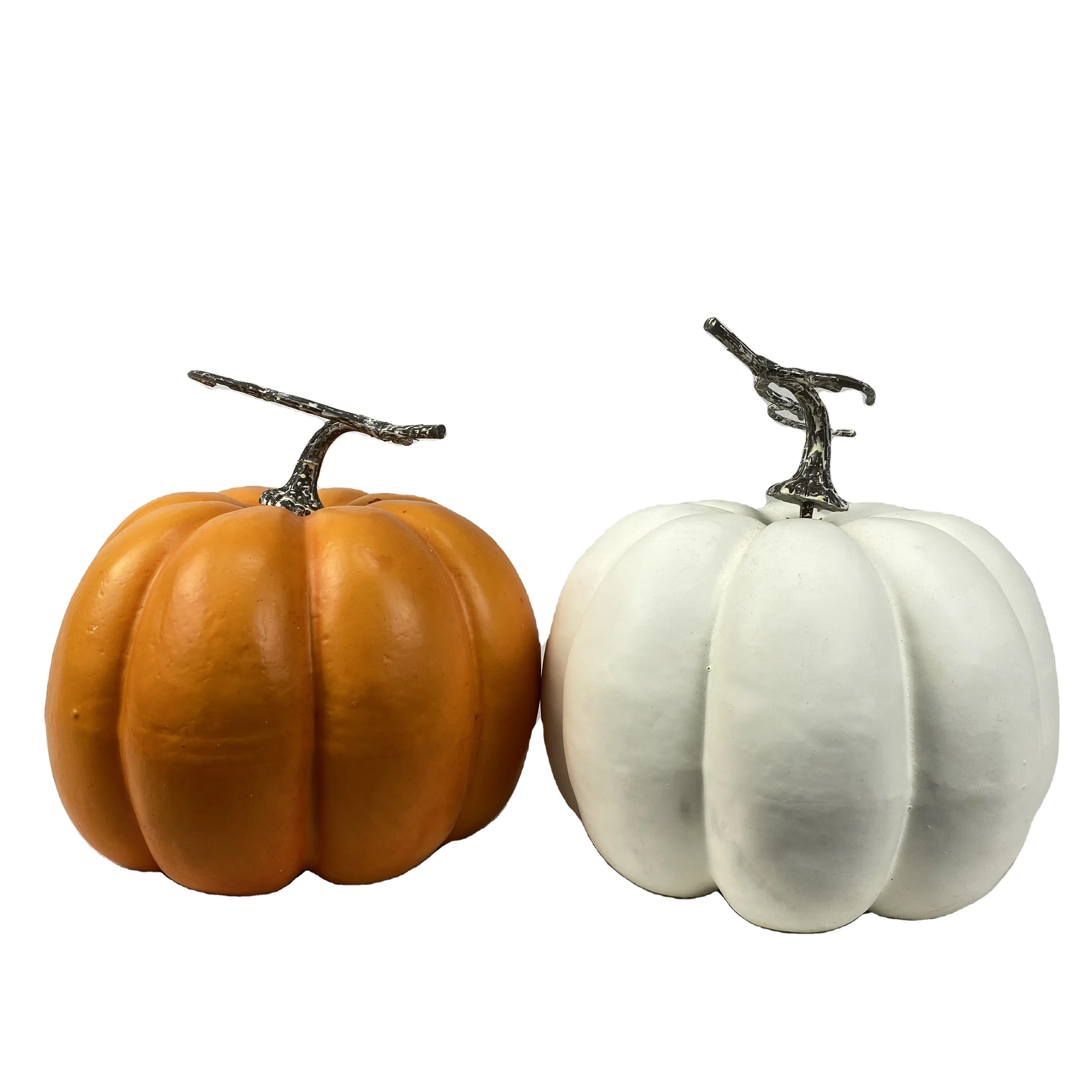 Wholesale Price Home Indoor Halloween Decor Resin White Pumpkin Ornaments