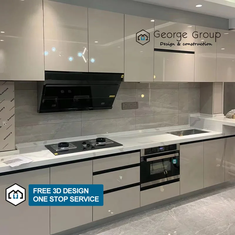 George custom high gloss complete kitchen furniture cupboards cabinet melamine modern designs kitchen cabinets