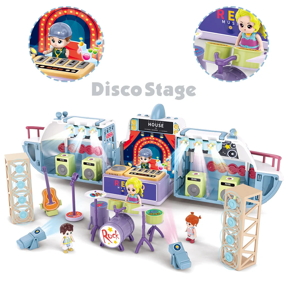 Children educational toys other play house preschool disco stage yacht toy yacht scene boat pretend play set for kids
