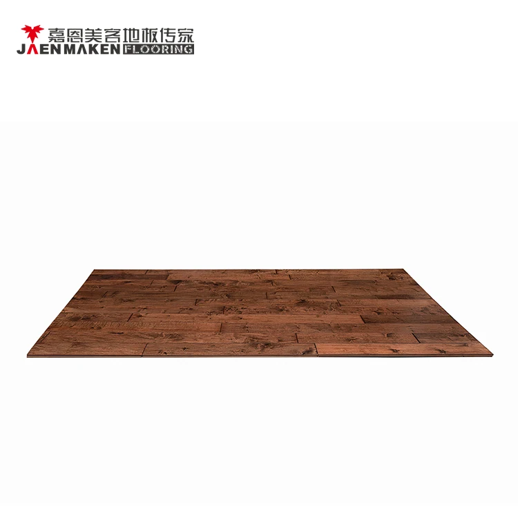 Wood Parquet Flooring Easily Installed Solid Indoor 18mm Maple Flooring Oak Smowy Courtyard Cottonwood Core + Hardwood Veneer E0