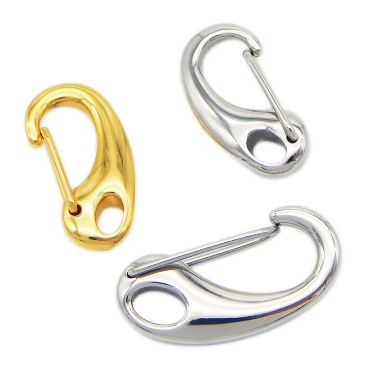 Manufacturer whole sale high polish silver gold black 316l stainless steel Spring lobster clasps