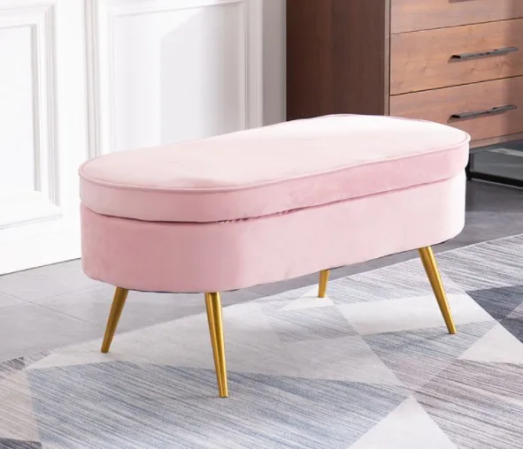2021Modern living room furniture comfortable velvet fabric stool makeup stool living room chairs sofa bed.