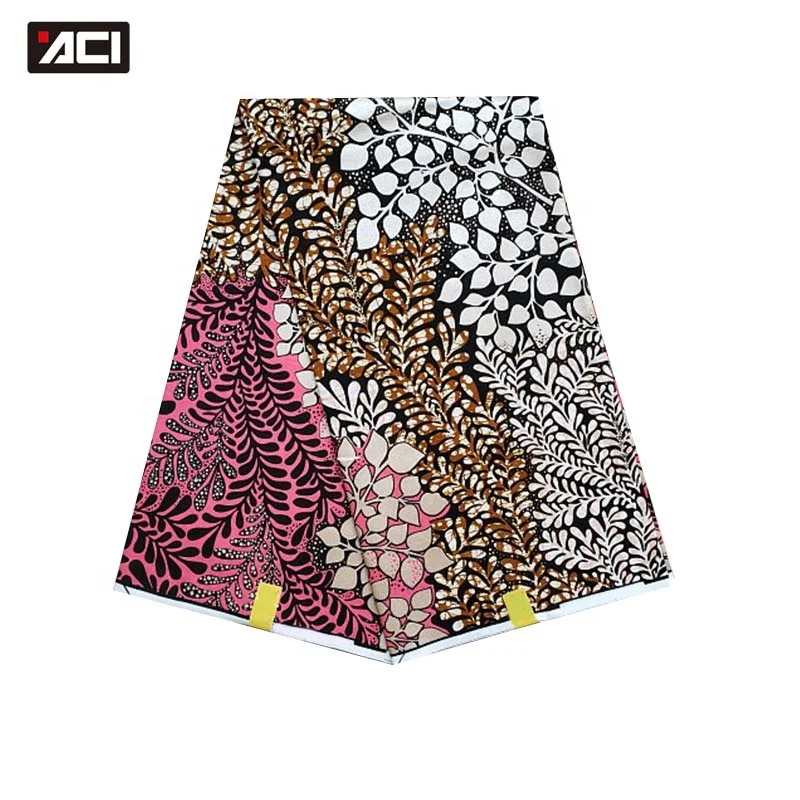 
ACI Golden Wax Pearl Prints African Fabrics Cotton Waxed High Quality Pagne Veritable Real Wax Fabric 6 Yards/Piece 