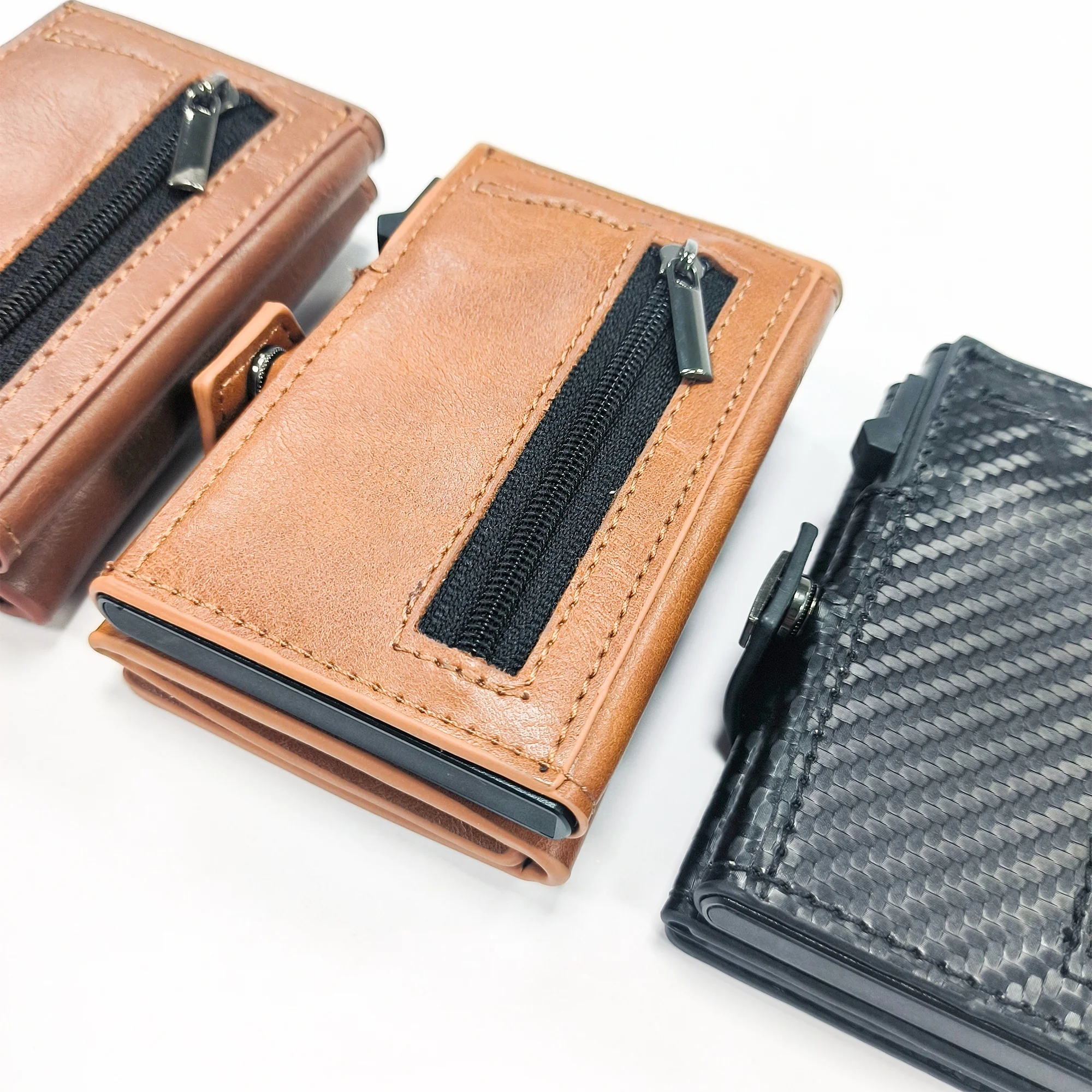 Wholesale Custom Slim Long Magnetic wallet RFID blocking aluminum money clip pop up credit card holder wallet with clip