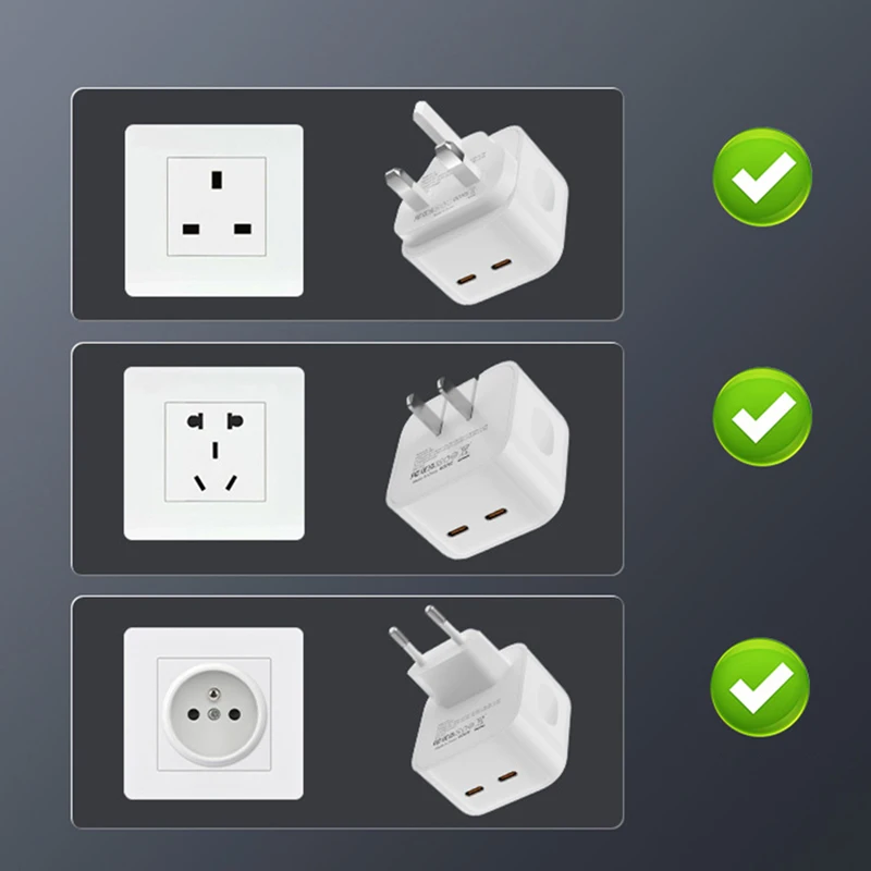 New product 2022 US EU UK AU Universal PD 40W double usb type c fast charging usb wall charger For phone 13 travel charger