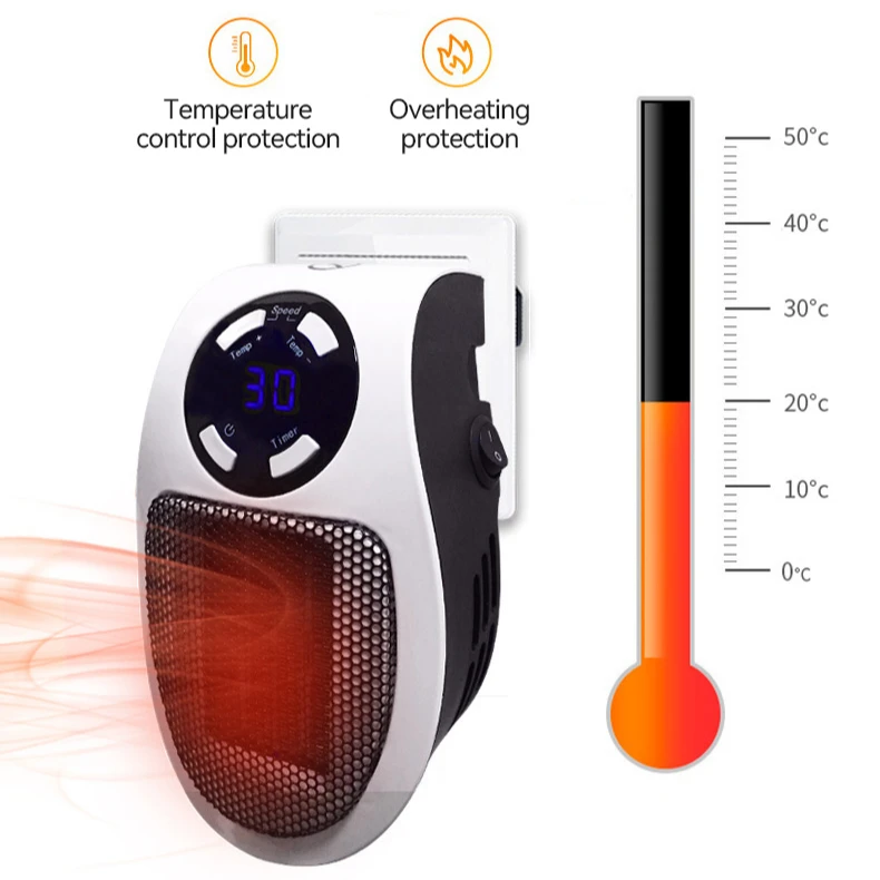 2023 PTC Electric Fan Heater Desktop Household Room Induction Heater Hand Warmer Machine Remote Mini Smart Home Heater