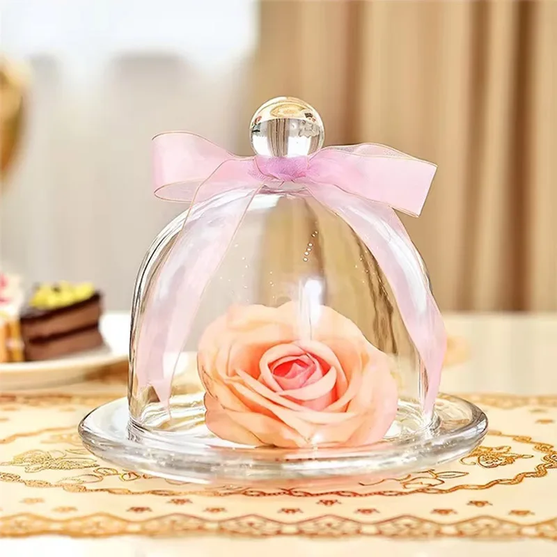 Стеклянная купольная банка для свечей стеклянный колокольчик роскошное украшение свадебное дома прозрачная Классическая УФ-печать на День святого