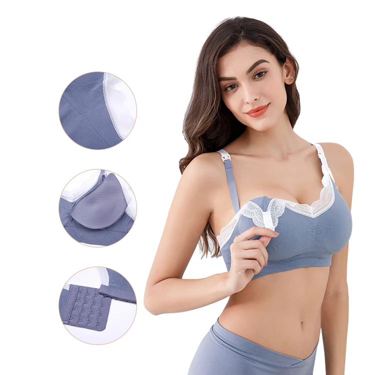 2021 Pregnant Nursing Bra Breastfeeding Elastic Supportive Maternity Bra Nursing Comfy Cotton Feeding Bra