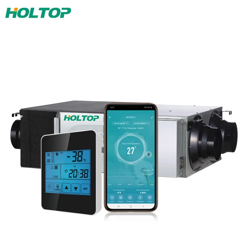 10 speeds  Intelligent Ceiling mounted erv hrv 58-850 W input power with 5th Generation Heat Exchanger