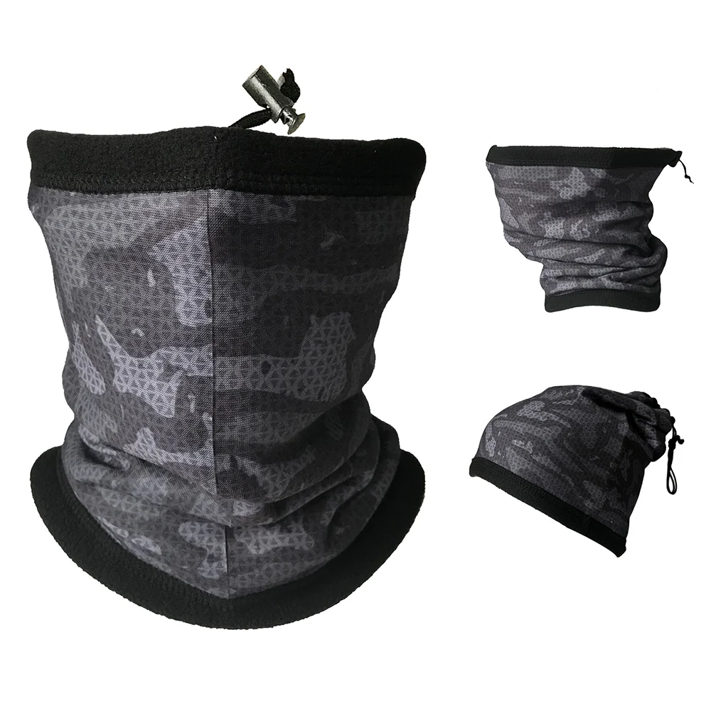 Custom Sublimation Printing Winter Warm Adjustable Polyester Camo Double Layered Fleece Tubular Neck Gaiters Scarf Bandana