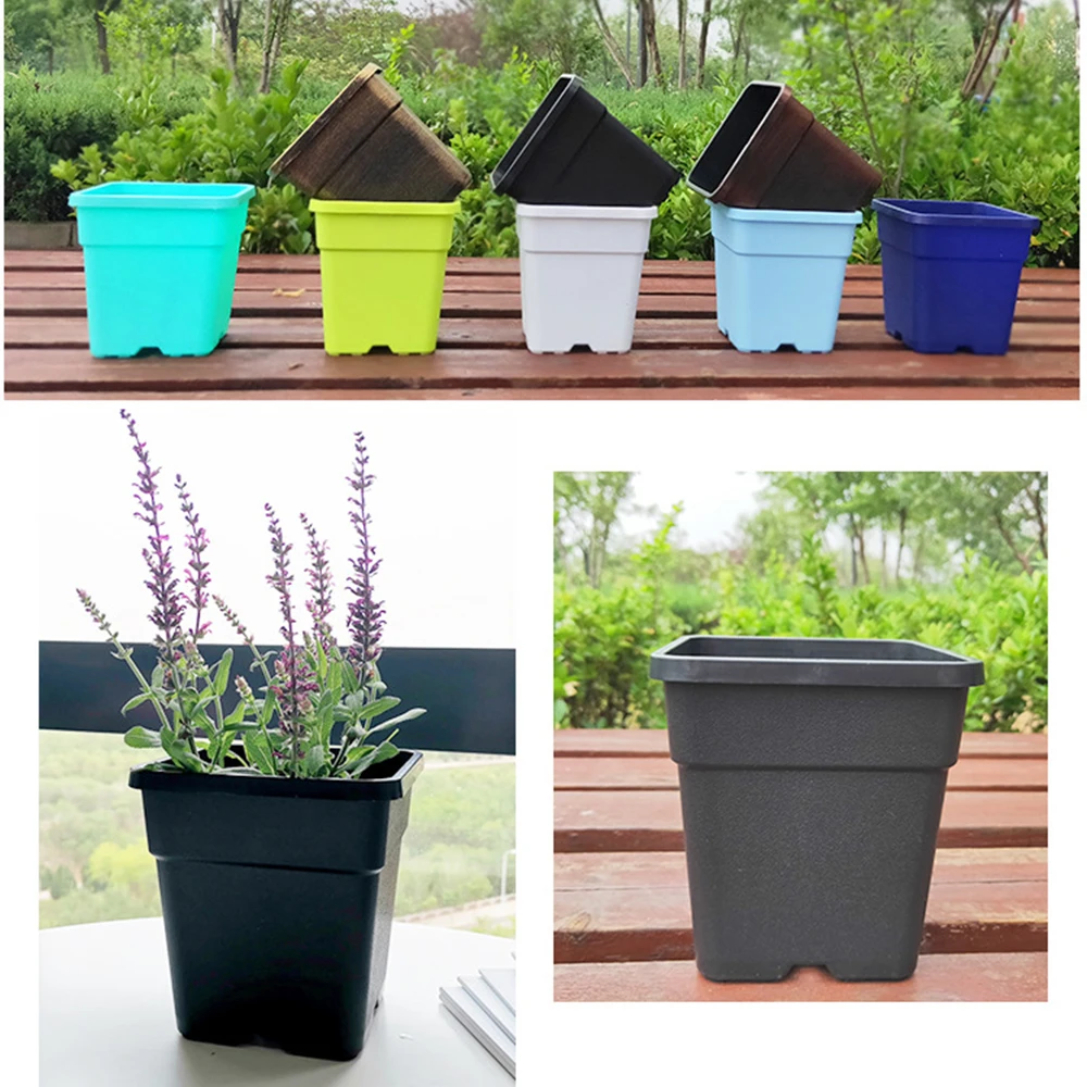 Small Square Flowerpot Desktop Potted Plant Succulent Planter Home Garden Decor Flower Pots Mini Plastic Pot