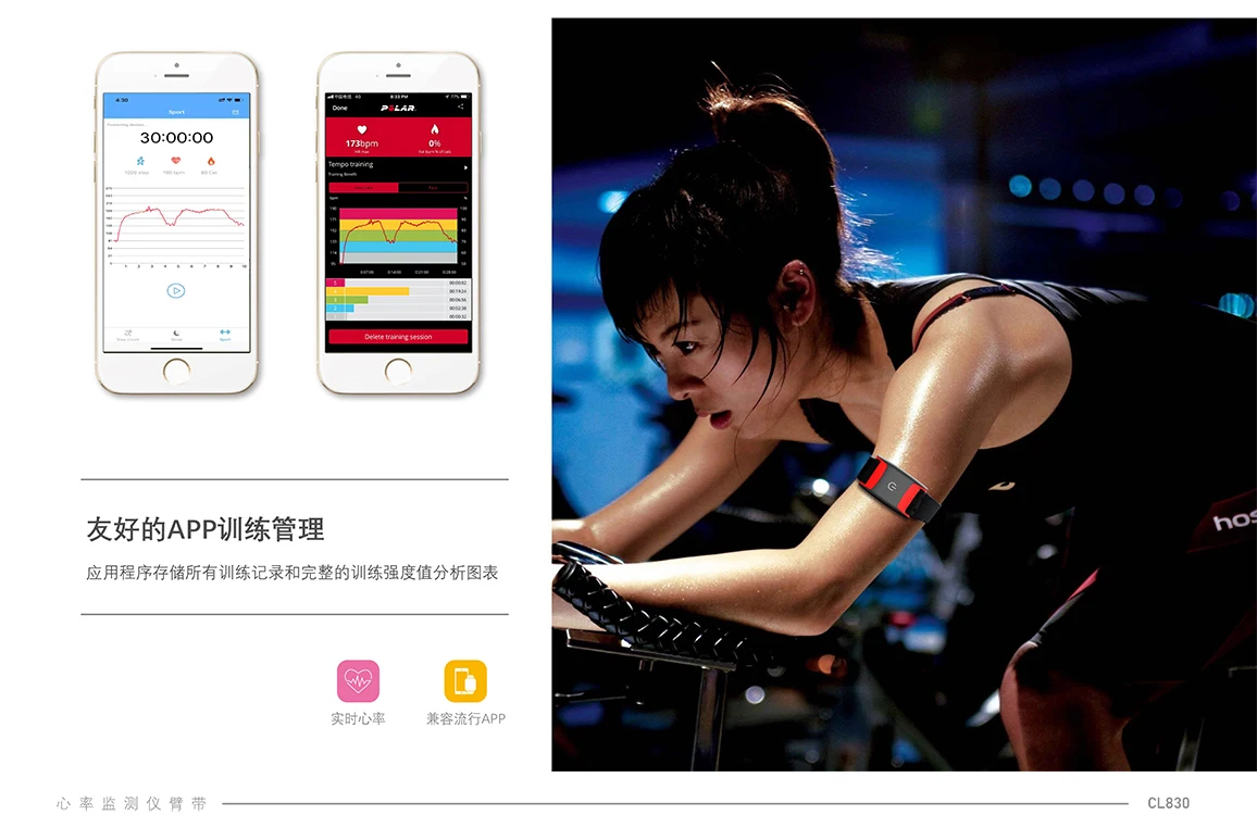 Armband Heart Rate Monitoring Scientific and Effective Fitness Tracker for Professional Training of Adults in gym