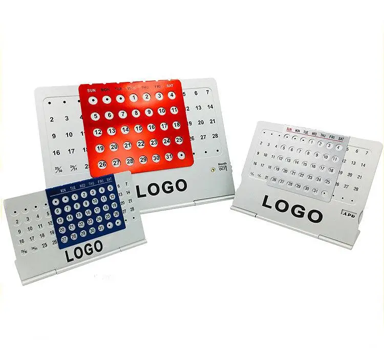 2025 High Quality Manufacturer Custom Personalized Desktop Gifts Metal Permanent Promotional Calendar