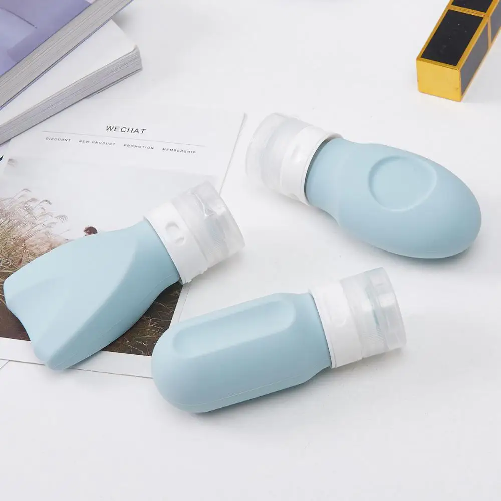 TSA Carry On Approved Leak Proof Portable Shampoo Cosmetic Toiletry Container Squeezable Tube Silicone Travel Bottle Set